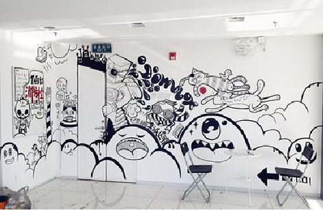 恩施手绘墙并非传统涂鸦。